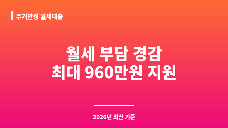 주거안정 월세대출 보조 이미지 1