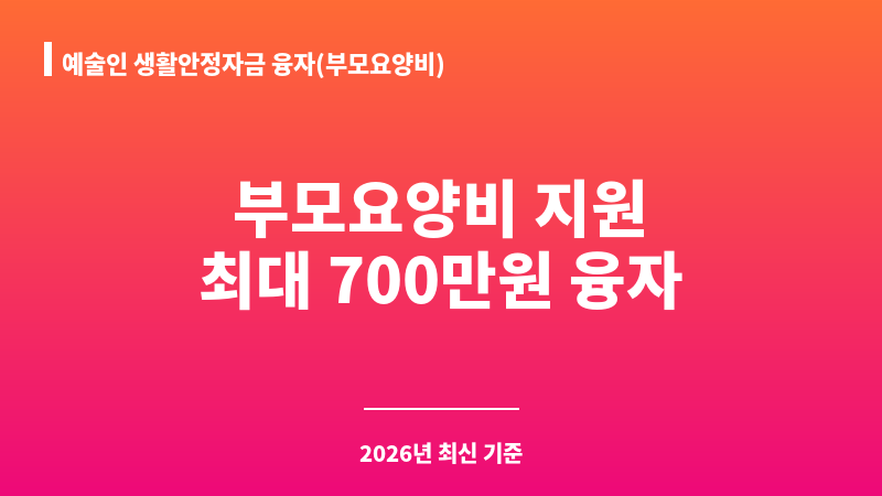 예술인 생활안정자금 융자(부모요양비) 보조 이미지 1