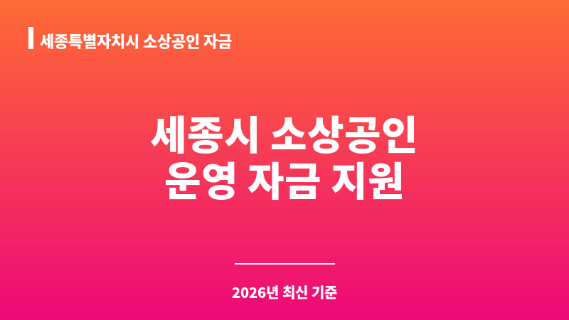 세종특별자치시 소상공인 자금 보조 이미지 1