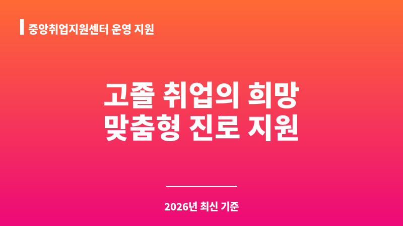 중앙취업지원센터 운영 지원 보조 이미지 1