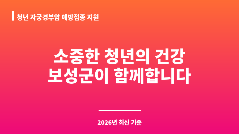 청년 자궁경부암 예방접종 지원 보조 이미지 1