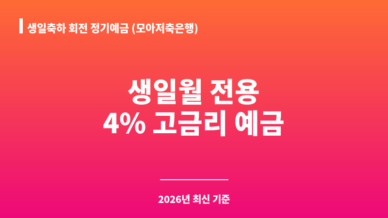 생일축하 회전 정기예금 (모아저축은행) 보조 이미지 1
