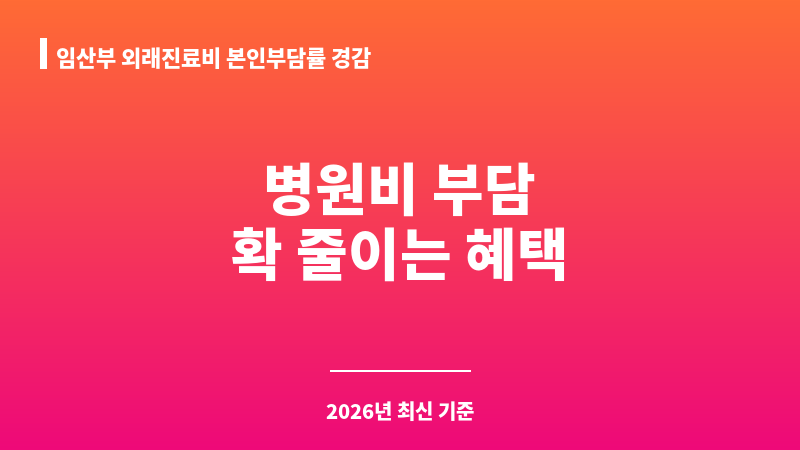 임산부 외래진료비 본인부담률 경감 보조 이미지 1