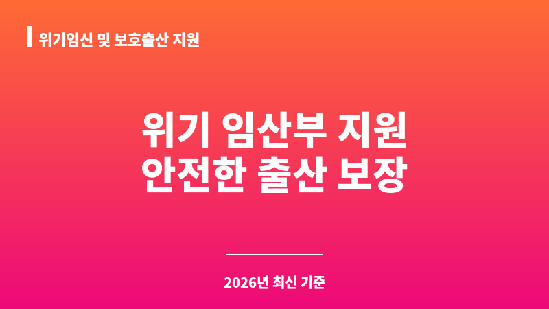 위기임신 및 보호출산 지원 보조 이미지 1