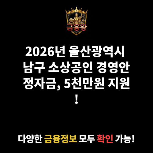 울산광역시 남구 소상공인 경영안정자금