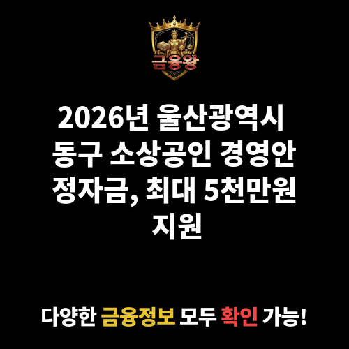 울산광역시 동구 소상공인 경영안정자금