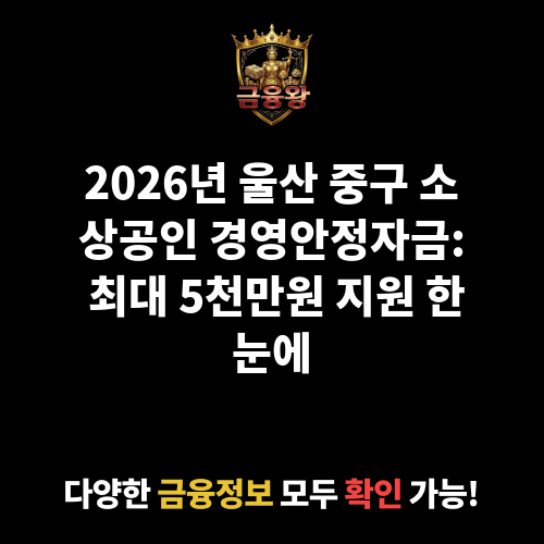 울산광역시 중구 소상공인 경영안정자금
