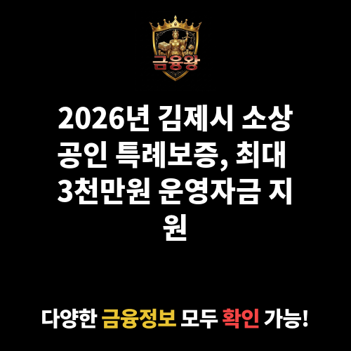 김제시 소상공인 특례보증
