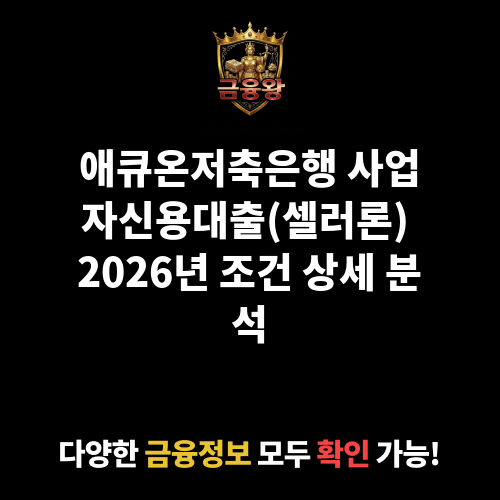 사업자신용대출(셀러론) (애큐온저축은행)