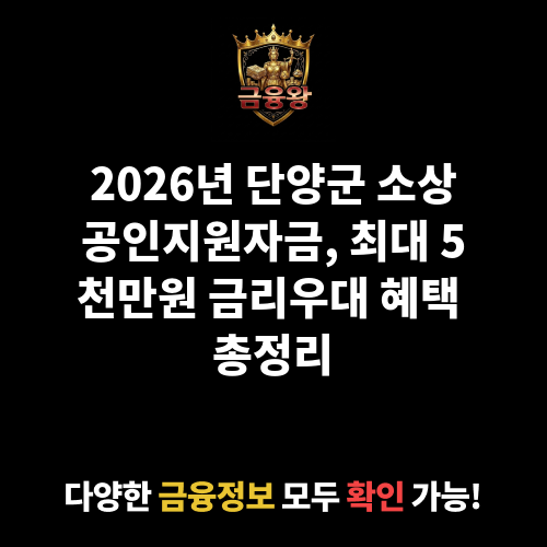 단양군 소상공인지원자금
