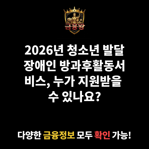 청소년 발달장애인 방과후활동서비스