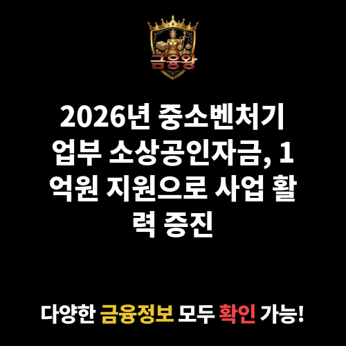 중소벤처기업부 소상공인자금