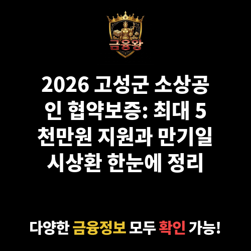 2025 고성군 출연 소상공인 협약보증