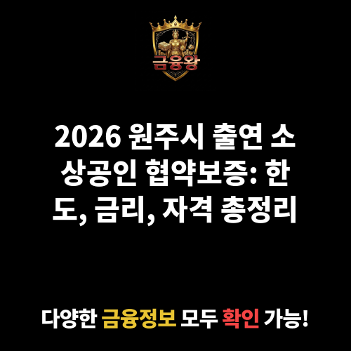 2025 원주시 출연 소상공인 협약보증