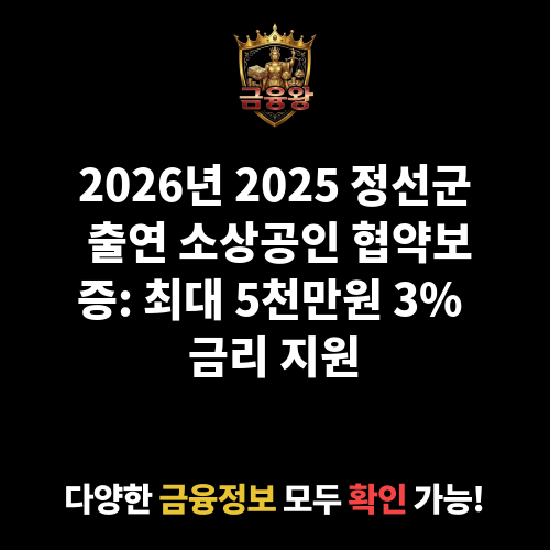 2025 정선군 출연 소상공인 협약보증