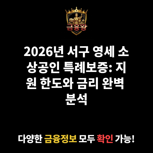 2025 서구 영세 소상공인 특례보증