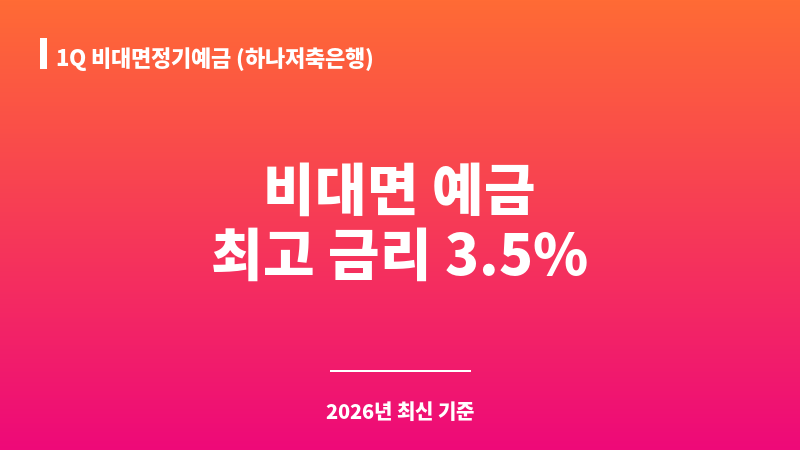 1Q 비대면정기예금 (하나저축은행) 보조 이미지 1