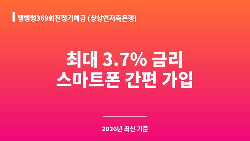 뱅뱅뱅369회전정기예금 (상상인저축은행) 보조 이미지 1