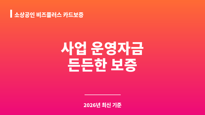 소상공인 비즈플러스 카드보증 보조 이미지 1