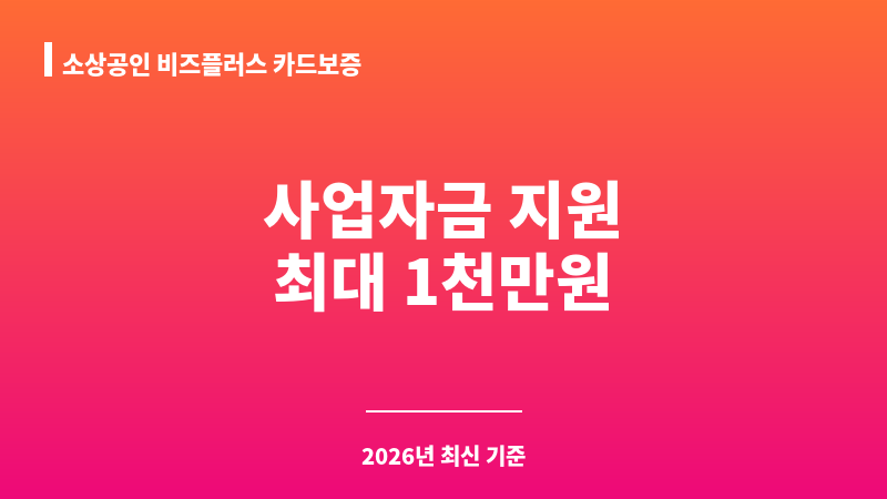 소상공인 비즈플러스 카드보증 보조 이미지 1