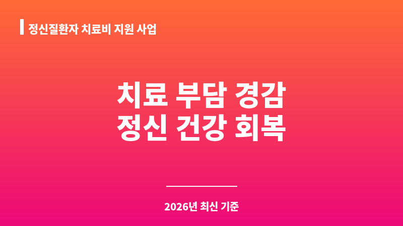 정신질환자 치료비 지원 사업 보조 이미지 1