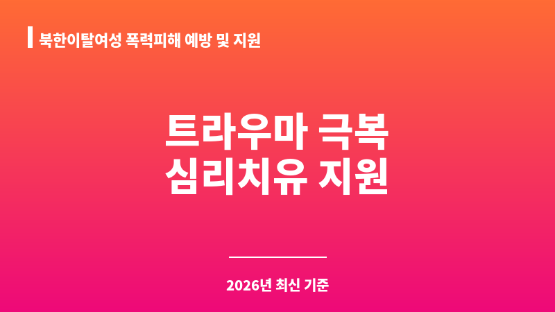 북한이탈여성 폭력피해 예방 및 지원 보조 이미지 1
