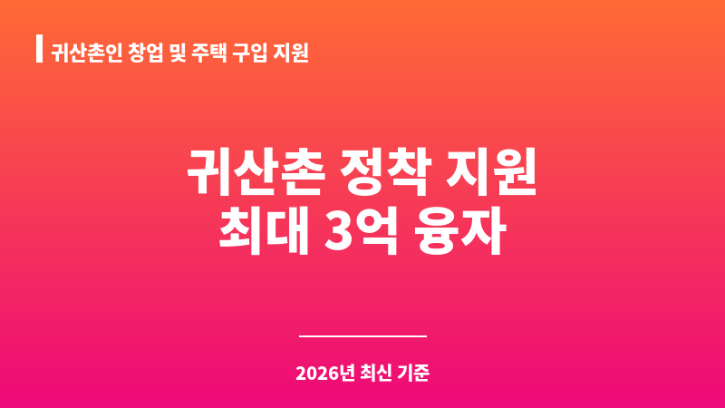 귀산촌인 창업 및 주택 구입 지원 보조 이미지 1