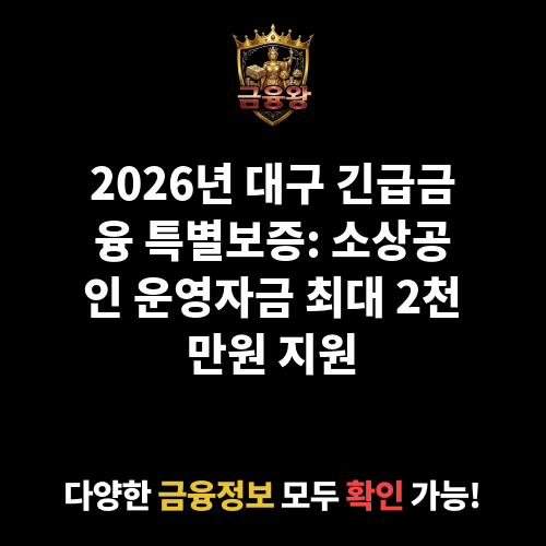 대구 긴급금융 특별보증