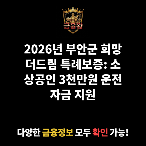 부안군 희망더드림 특례보증 (일반 소상공인)