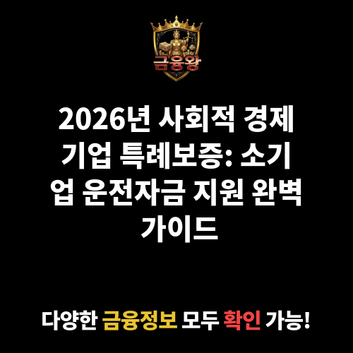 사회적 경제기업 특례보증
