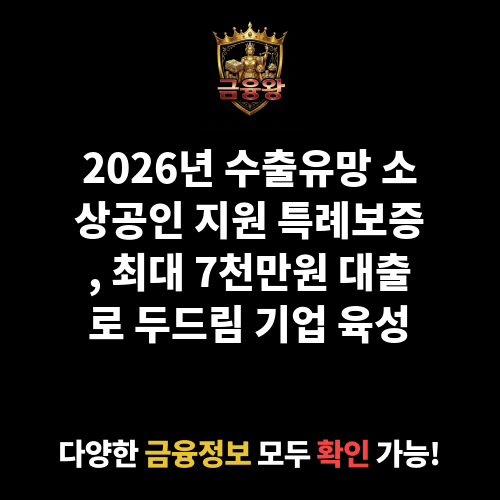 수출유망 소상공인 지원 특례보증(수출 두드림 기업 지원)