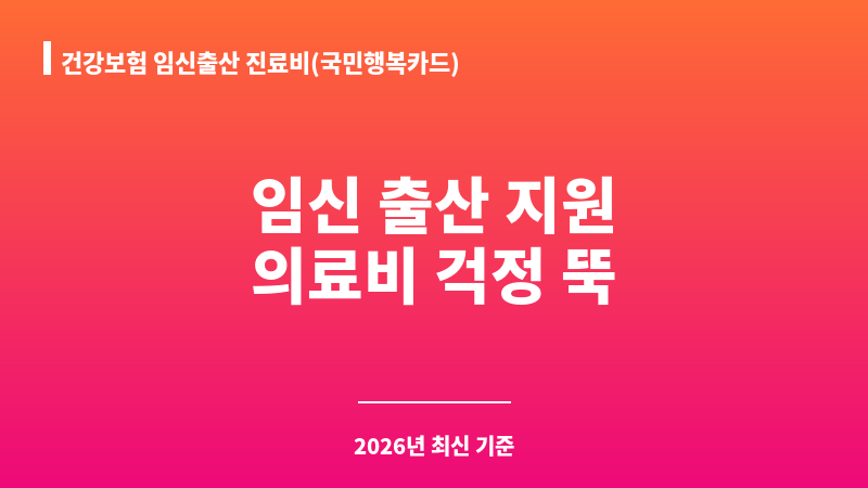 건강보험 임신출산 진료비(국민행복카드) 보조 이미지 1